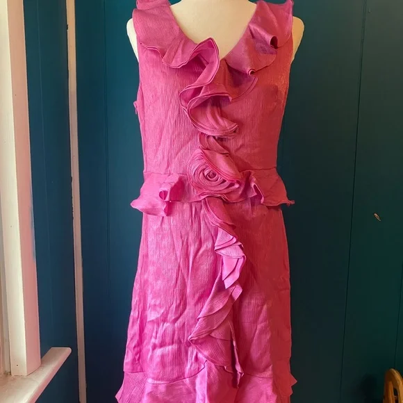 Elegant Rose Ruffle Dress - Picture 2 of 3